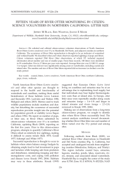 FIFTEEN YEARS OF RIVER OTTER MONITORING BY CITIZEN