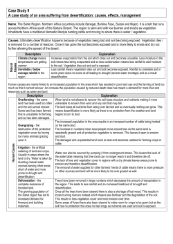 Case Study 9 A case study of an area suffering from desertification