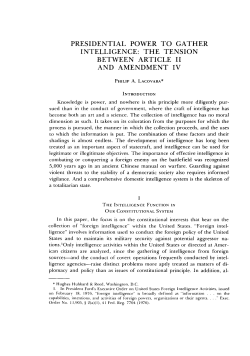 Presidential Power to Gather Intelligence