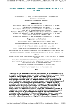 Promotion of National Unity and Reconciliation Act