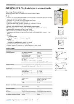 Data sheets - Sauter Controls