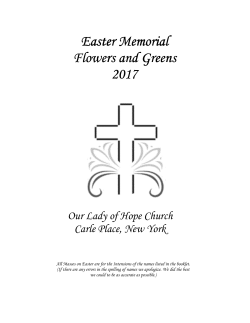 Easter Flower Booklet 2017 - Our Lady Of Hope RC Church