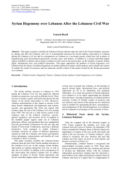 Syrian Hegemony over Lebanon After the Lebanese Civil War