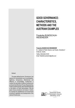 good governance: characteristics, methods and the austrian
