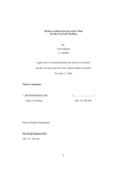 ii Myths as reflected in joel zwick`s film My Big Fat Greek Wedding By