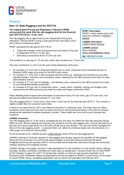 Rate Pegging - Bellingen Shire Council