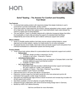 Solve&reg; Seating &ndash; The Answer For Comfort and Versatility Fact Sheet