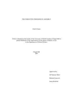 THE FORGOTTEN FREEDOM OF ASSEMBLY John D. Inazu A