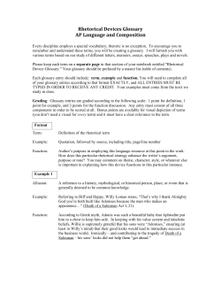 Rhetorical Devices Glossary