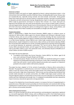 Mobile Non-Formal Education (MNFE) Marsabit County, Kenya 1