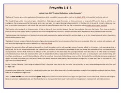 Proverbs 1 - The Christian Shepherd