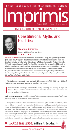 Constitutional Myths and Realities - Hillsdale College