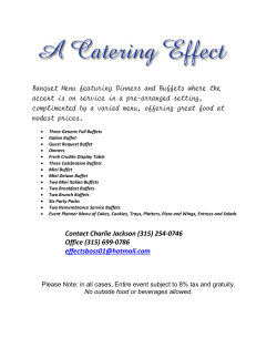 Catering and Banquet Menus and price lists (Adobe pdf format)