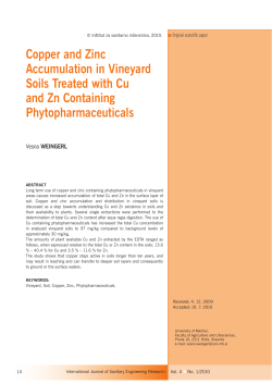 Copper and Zinc Accumulation in Vineyard soils Treated with