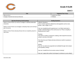 Grade 9 ELAR Unit 3
