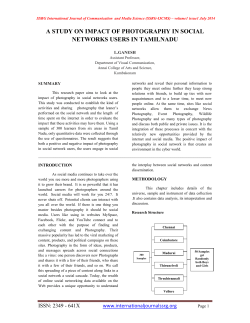 A study on Impact of Photography in Social Networks users in Tamil