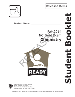 chemistry &mdash; released items - North Carolina Public Schools