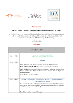 Conference Has the South African Constitution Performed in the