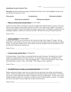 Identifying Narrative Point of View Directions: Read the following