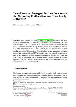 Lead-Users vs. Emergent Nature Consumers for Marketing Co