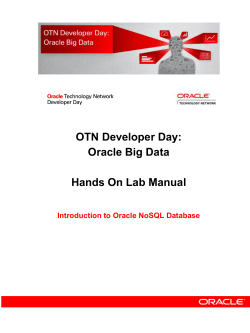 Introduction to Oracle NoSQL Database