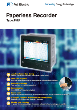 Paperless Recorder - Fuji Electric Corp. of America