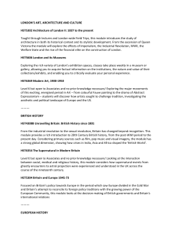 LONDON`S ART, ARCHITECTURE AND CULTURE HST5302