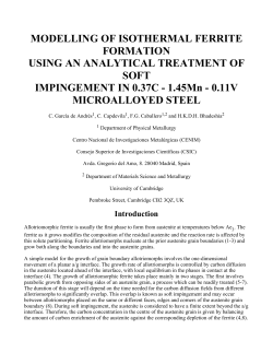 MODELLING OF ISOTHERMAL FERRITE - Phase