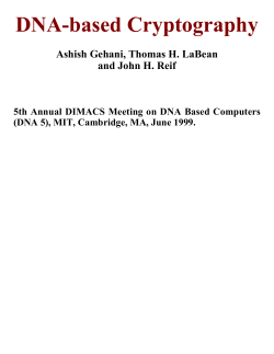 DNA-based Cryptography