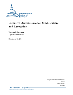 Executive Orders: Issuance, Modification, and Revocation
