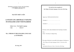 A STUDY ON ABSTRACT NOUNS IN ENGLISH AND VIETNAMESE