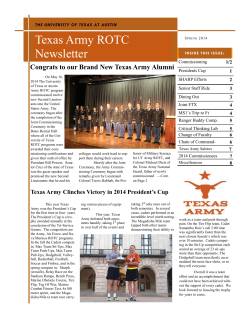 Texas Army ROTC Newsletter - UT College of Liberal Arts
