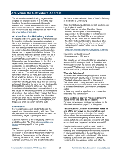 Analyzing the Gettysburg Address