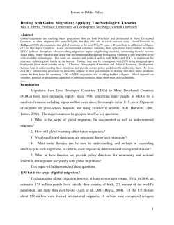 Dealing with Global Migration