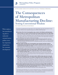 The Consequences of Metropolitan Manufacturing Decline: