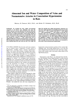 Abnormal Ion and Water Composition of Veins and Normotensive