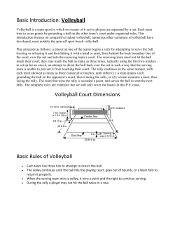 Basic Introduction: Volleyball Volleyball Court Dimensions Basic