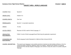 Spanish 2 Course of Study - Acalanes Union High School District