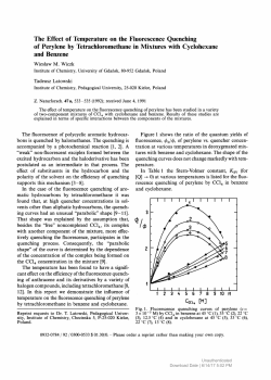 The Effect of Temperature on the Fluorescence