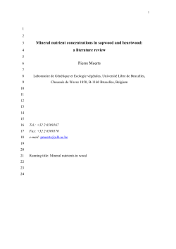 Mineral nutrient concentrations in sapwood and heartwood