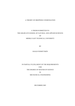 A THEORY OF DROPWISE CONDENSATION A THESIS