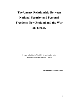 Balancing National Security and personal freedom in a low