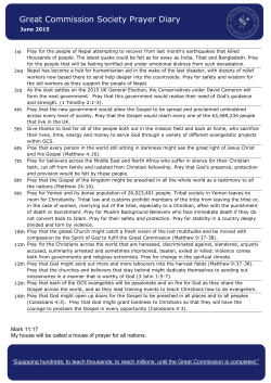 Great Commission Society Prayer Diary