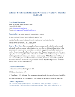 Syllabus - (SMLR), Rutgers