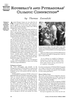 Rousseau`s and Pythagoras` Olympic Connection