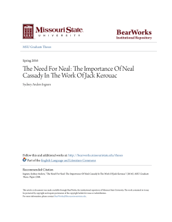 The Importance Of Neal Cassady In The Work Of Jack Kerouac