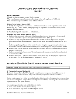Lesson 2: Early Exploration of California - Porter History