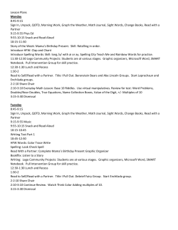 Lesson Plans Monday 8:45-9:15 Sign In, Unpack, QOTD, Morning