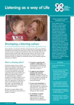 DEvElopIng A lIstEnIng CulturE