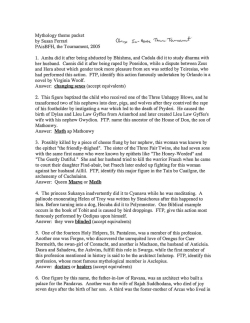 Mythology theme packet by Susan Ferrari PAisBFH, the Tournament